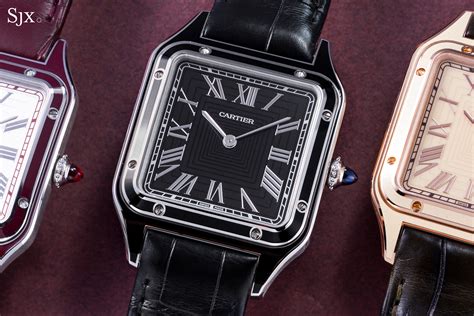 cartier santos dumont large black|cartier santos dumont quartz.